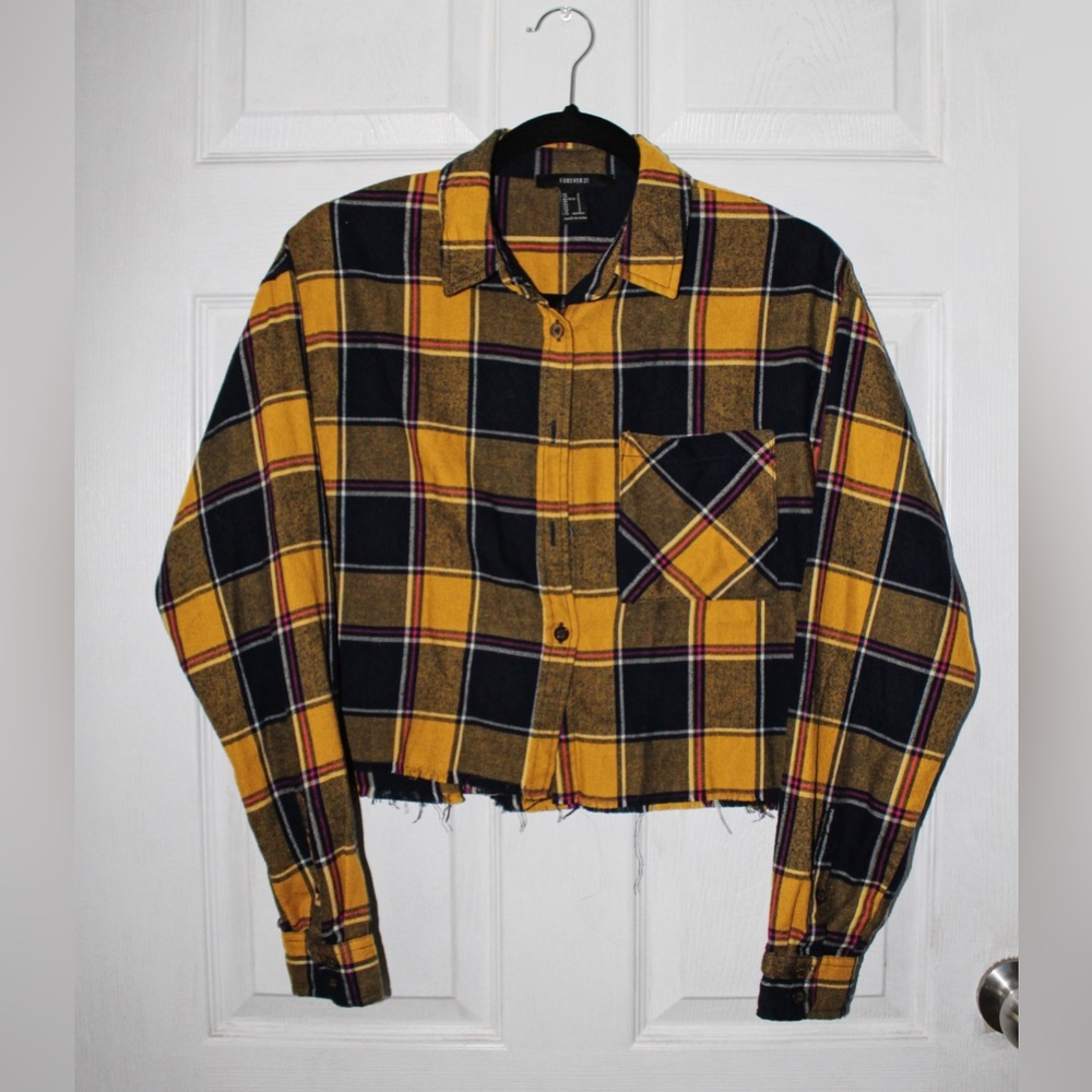Forever 21 cropped flannel shirt